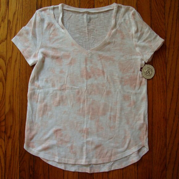 SO V-Neck Mauve White Tee - Picture 1 of 4